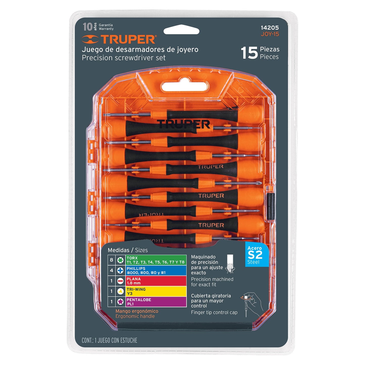 Juego con 15 desarmadores de precisión