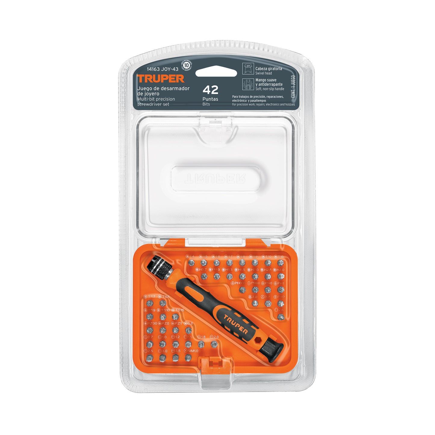 Desarmador de precisión con 42 puntas intercambiables