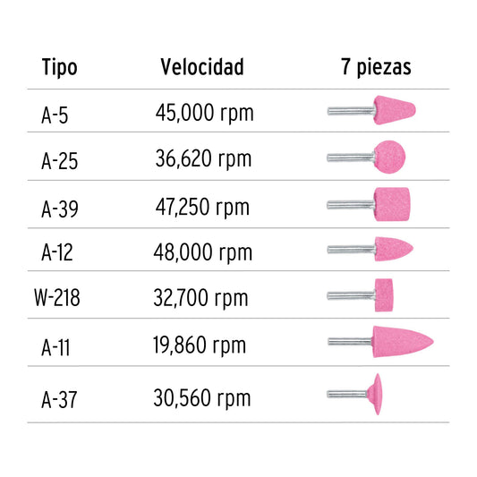 Juego de 7 piedras montadas zanco 14