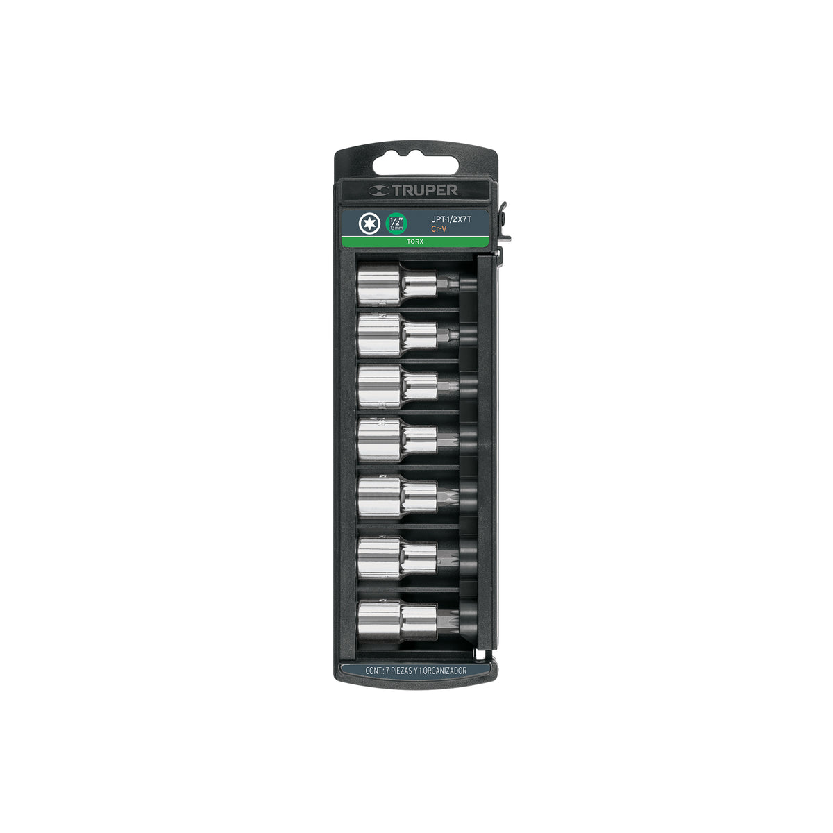Juego de 7 dados cuadro 1/2" punta torx