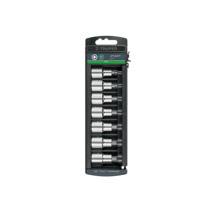 Juego de 7 dados cuadro 1/2" punta torx