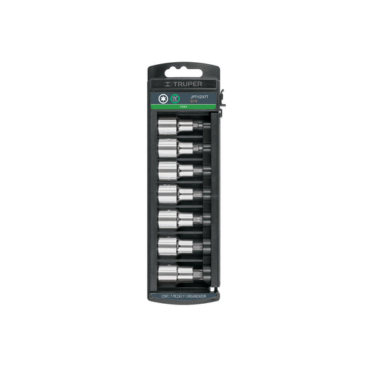 Juego de 7 dados cuadro 1/2" punta torx