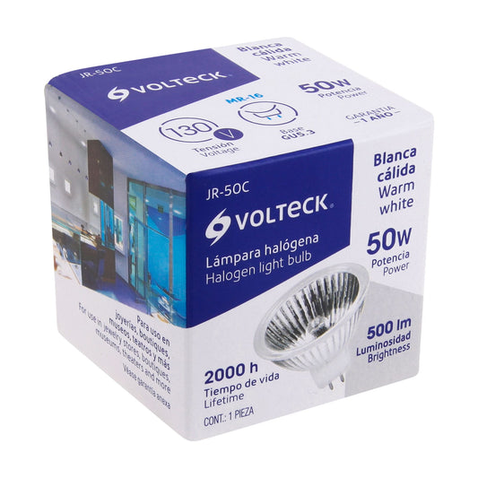 Lámpara halógena MR16 de 50 W con luz cálida