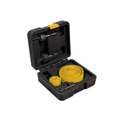 Juego de 14 piezas con brocasierras mandriles y llave allen