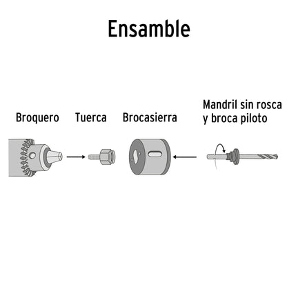 Juego de 7 brocasierras acero al carbono y 1 mandril · vista 3