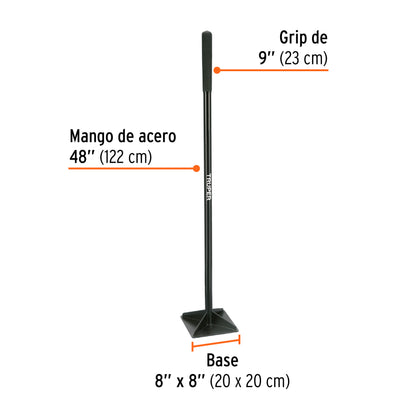 Pisón 8" x 8" con mango de acero de 48"