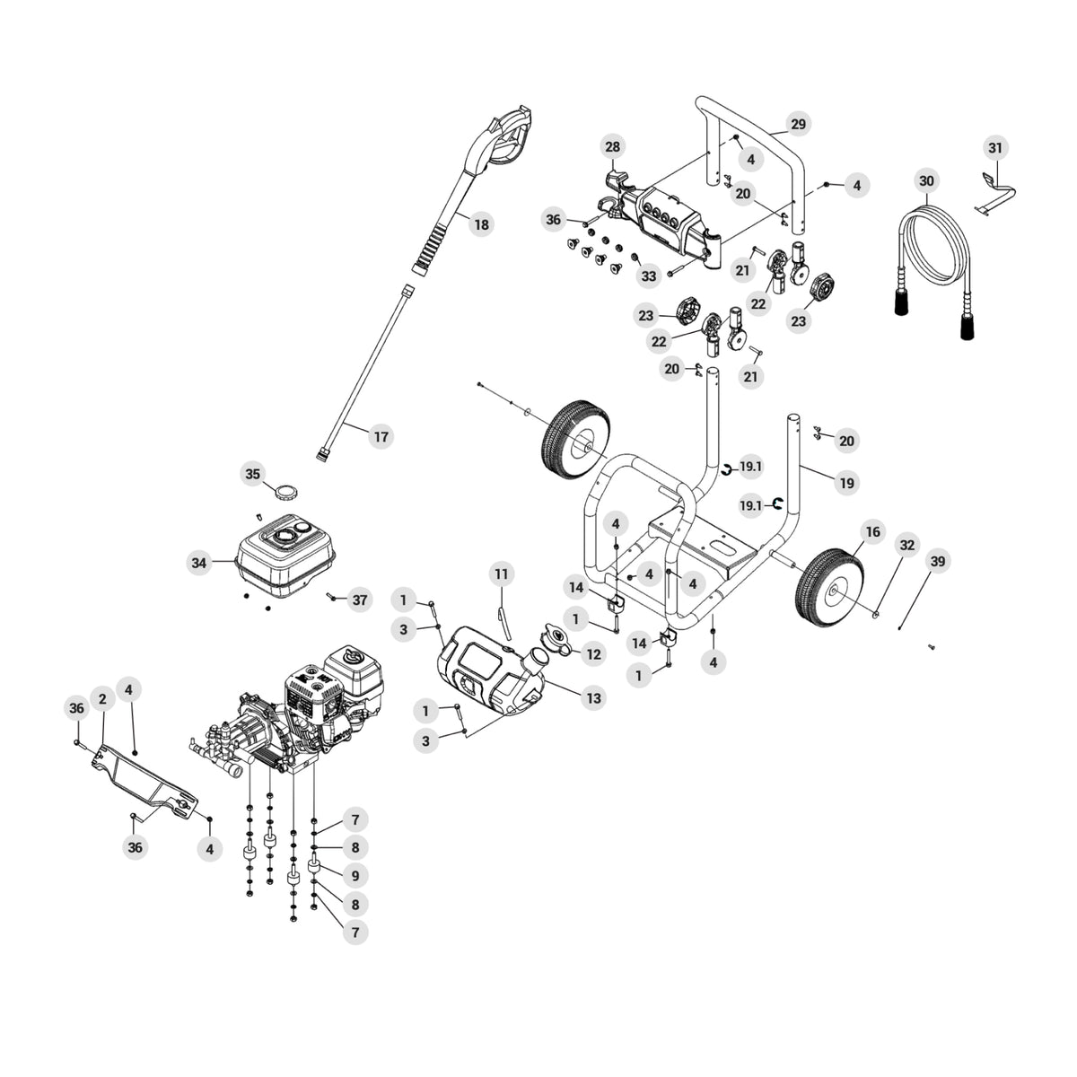 Hidrolavadora con motor a gasolina, 2,800 PSI · vista 8