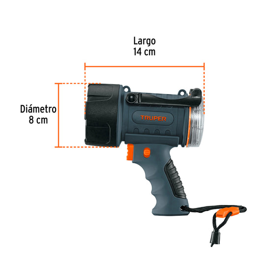 Linterna reflectora LED recargable de 300 lm