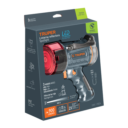 Linterna reflectora LED 900 lm recargable