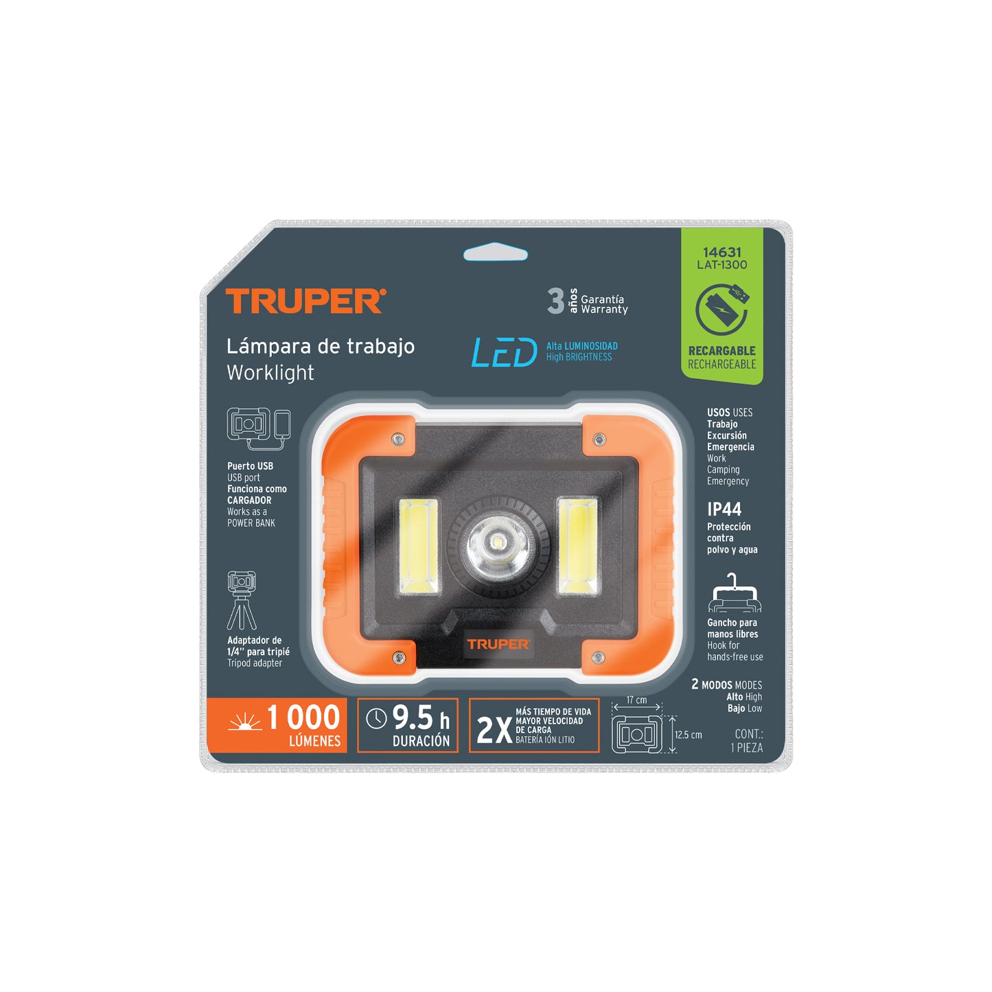 Lámpara LED 1000 lm de trabajo