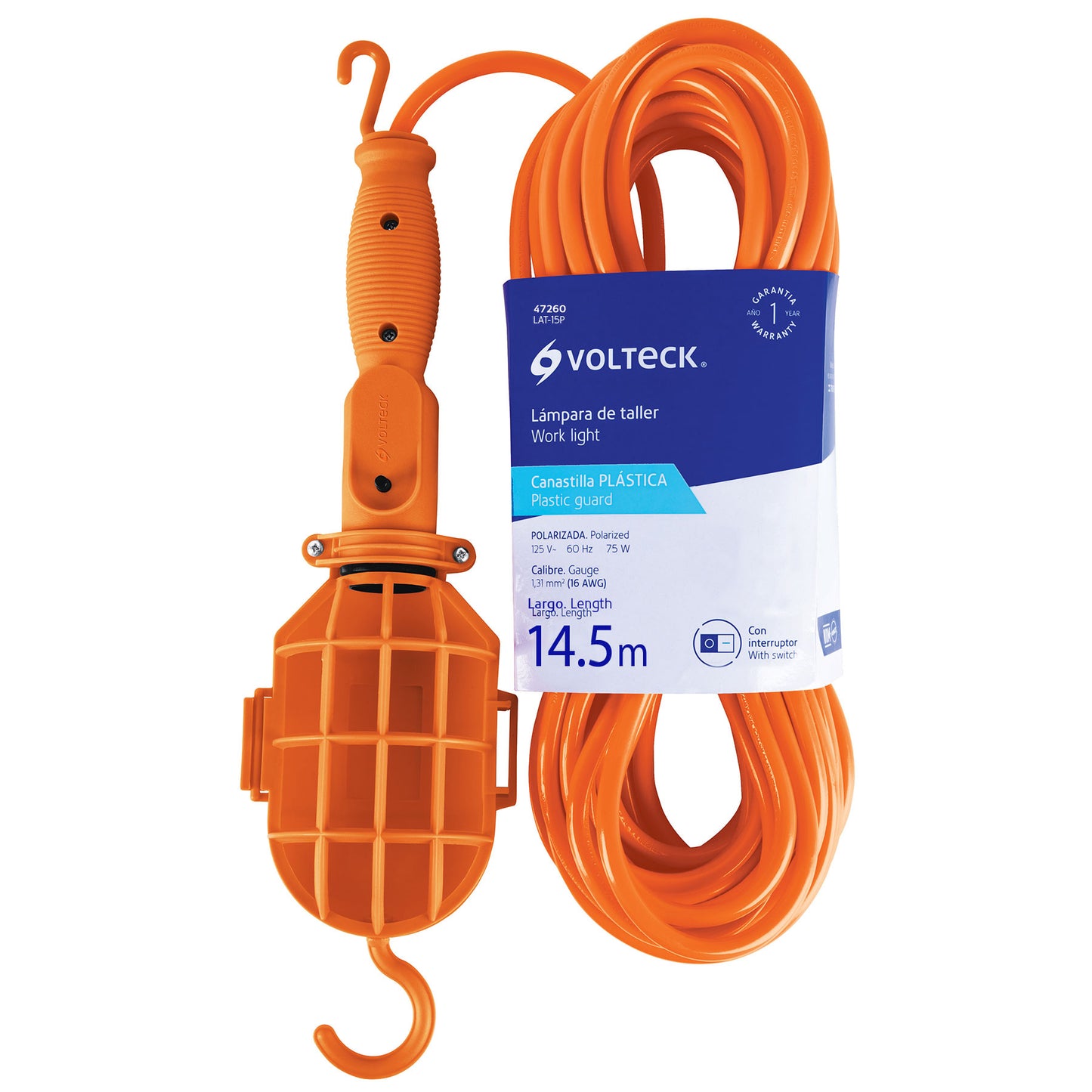 Lámpara de taller con canastilla plástica 14.5 m