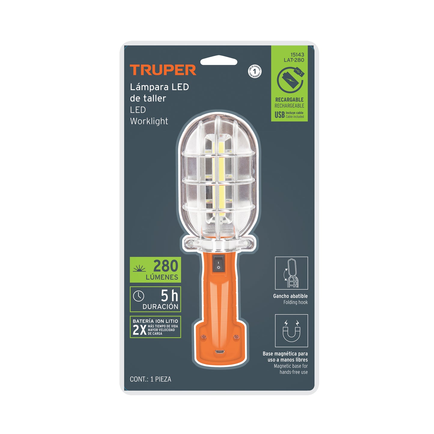 Lámpara LED 280 lm de taller