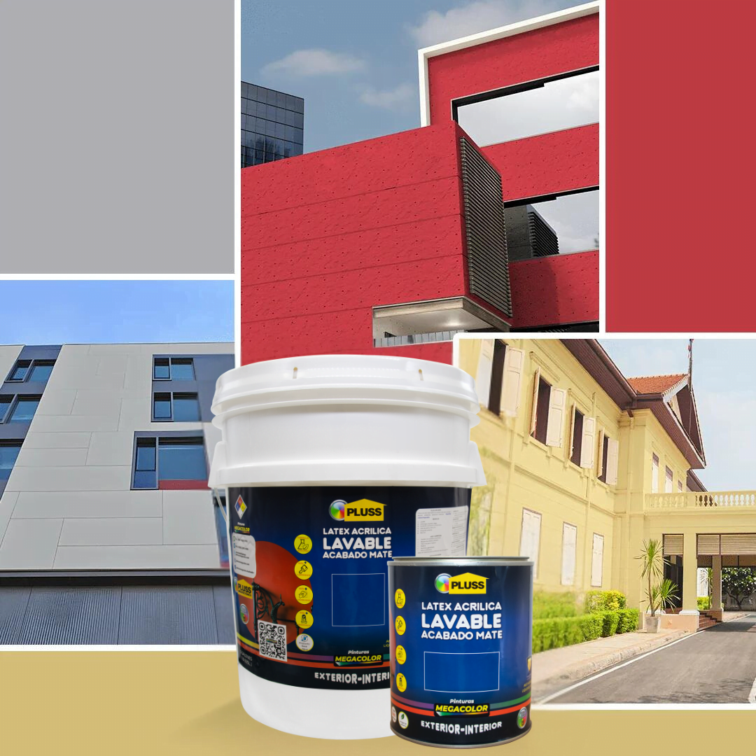 Pintura látex Pluss mate acrílica lavable para interior y exterior