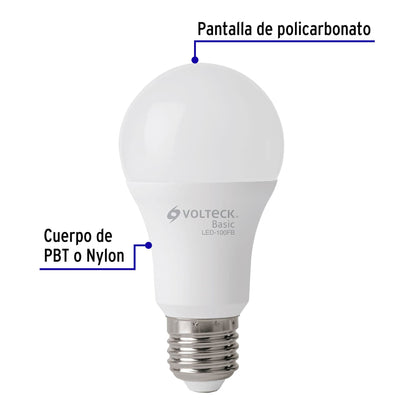 Pack de 4 focos LED 14W A19 6500K blanca fría 1150 lm BASIC