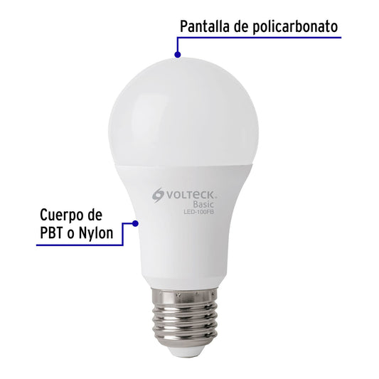 Pack de 4 focos LED 14W A19 6500K blanca fría 1150 lm BASIC