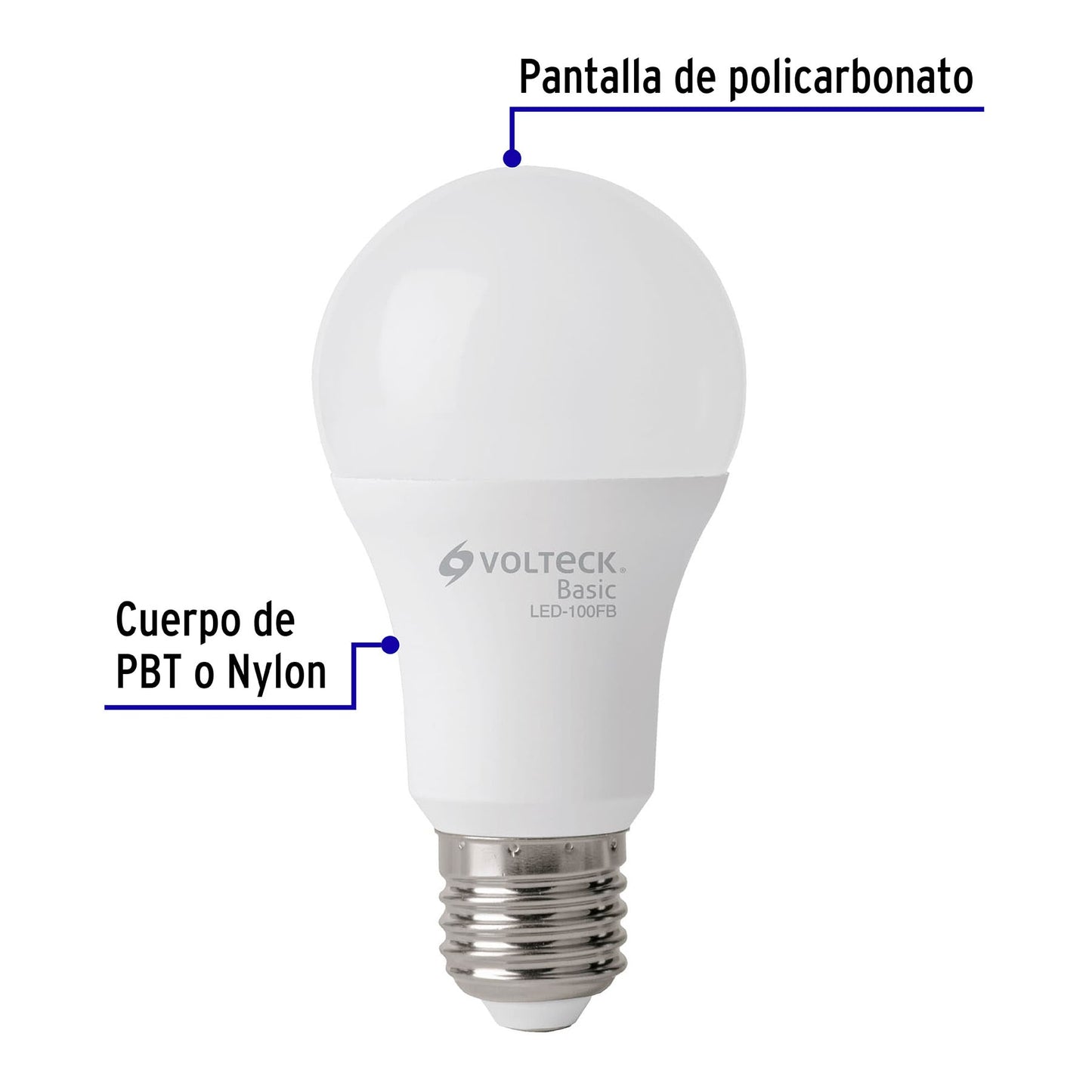 Foco LED 14W A19 6500K blanca fría 1150 lm BASIC