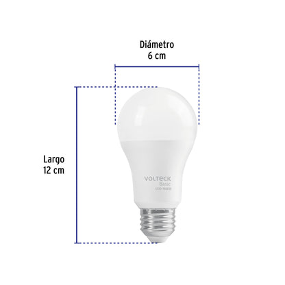 Foco LED 14W A19 6500K blanca fría 1150 lm BASIC