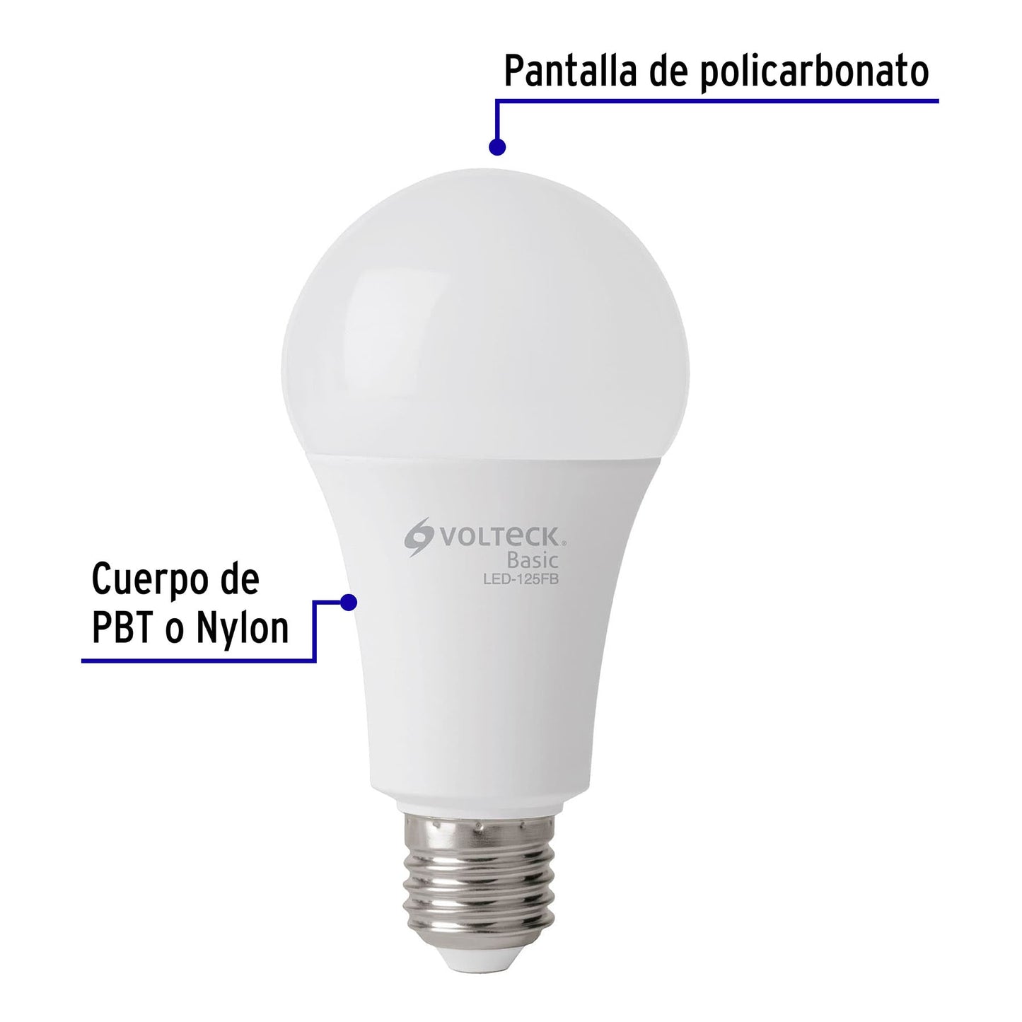 Pack de 4 focos LED 16W A22 6500K blanca fría 1550 lm BASIC
