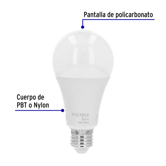 Foco LED 16W A22 6500K blanca fría 1550 lm BASIC