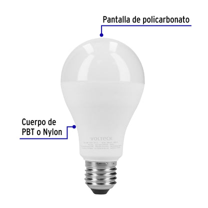Pack de 4 focos LED 18W A25 6500K blanca fría 1900 lm