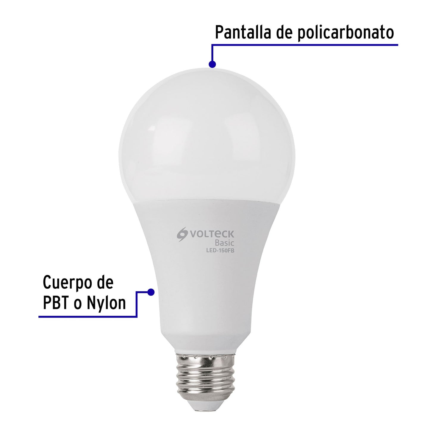 Foco LED 18W A25 6500K blanca fría 1800 lm BASIC