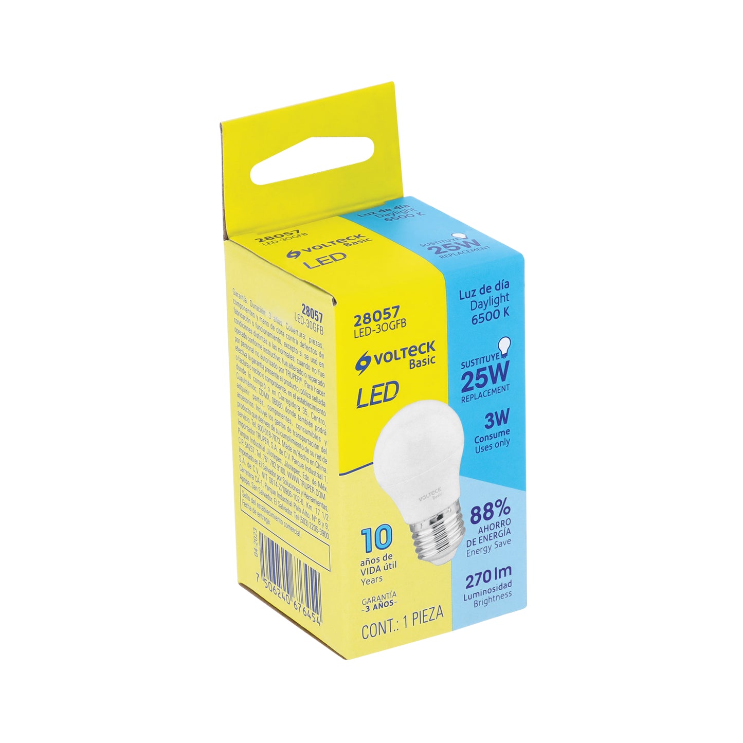 Foco LED 3W G45 6500K blanca fría 270 lm BASIC