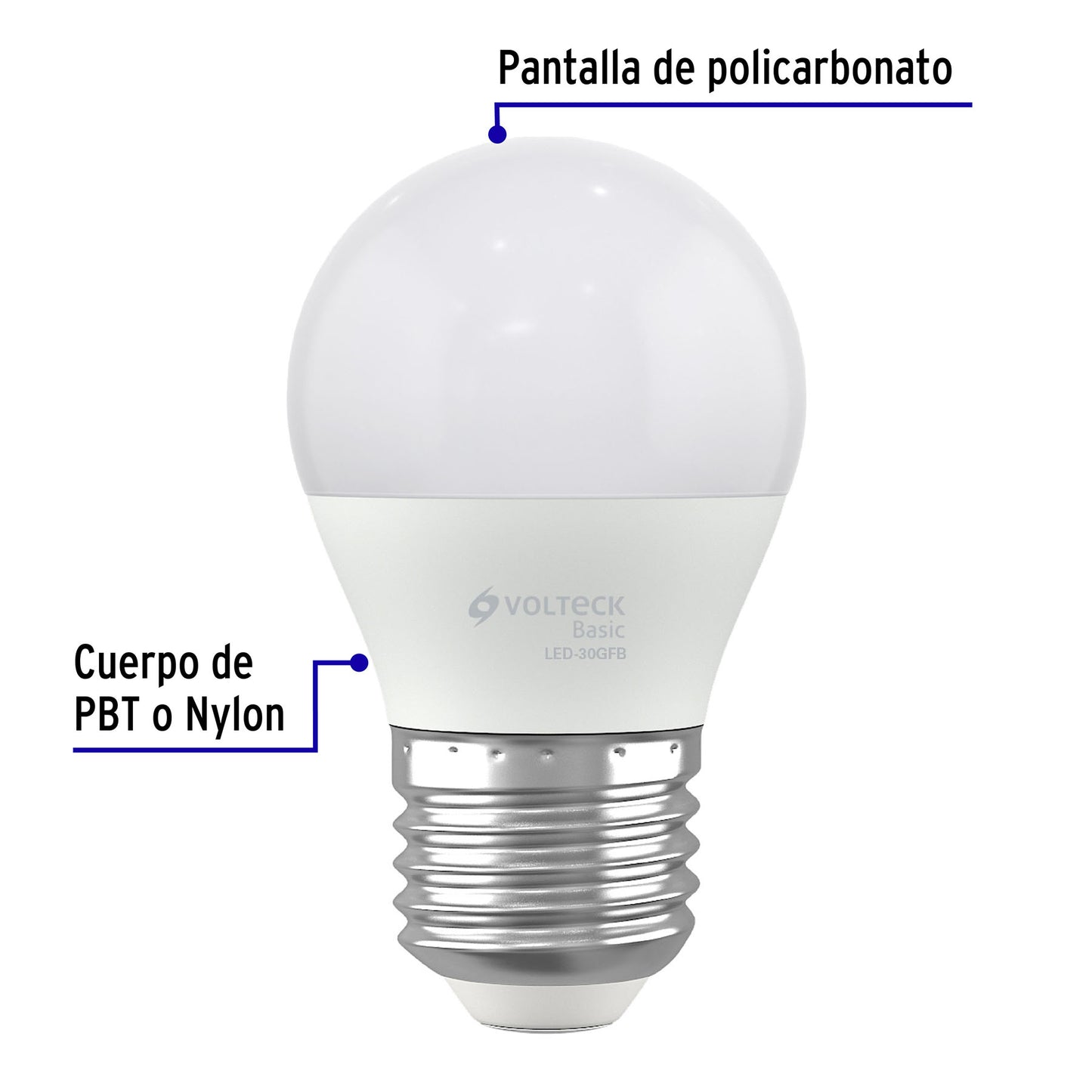 Foco LED 3W G45 6500K blanca fría 270 lm BASIC