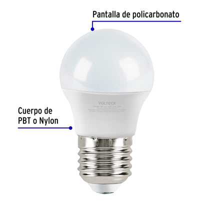 Foco LED 3W G45 6500K blanca fría 270 lm