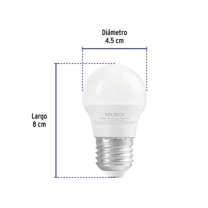 Foco LED 3W G45 6500K blanca fría 270 lm