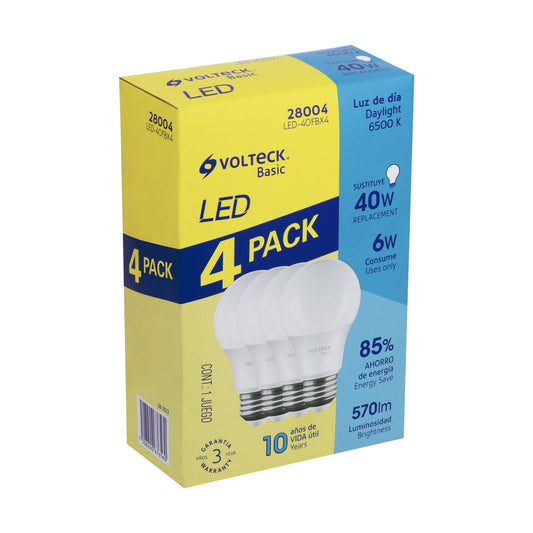 4 pack de focos LED de 6W con luz fría