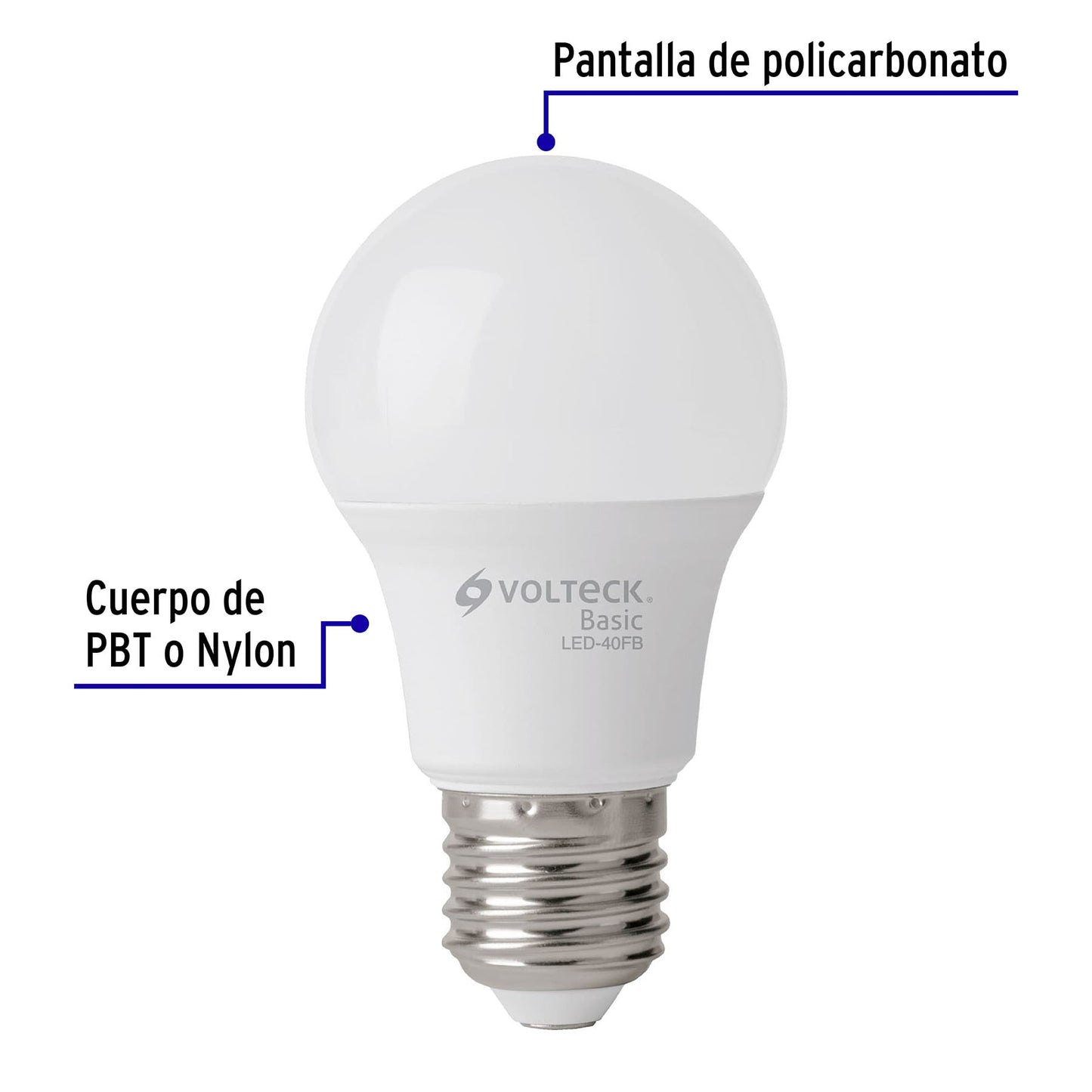 Foco LED 6W A19 6500K blanca fría 570 lm BASIC