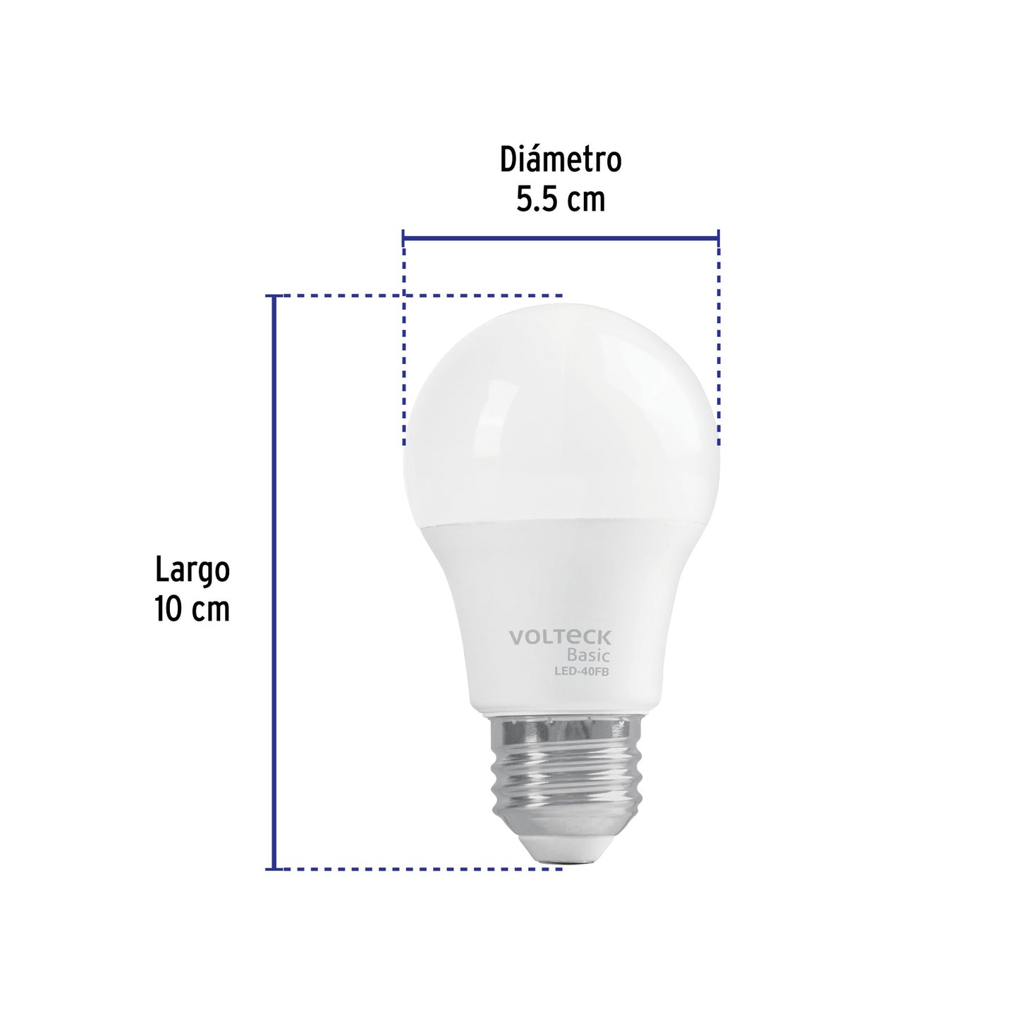 Foco LED 6W A19 6500K blanca fría 570 lm BASIC