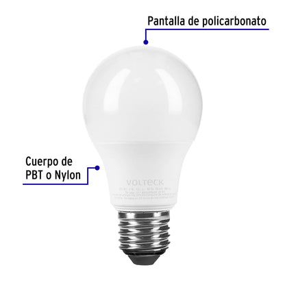 Foco LED 6W A19 6500K blanca fría 440 lm