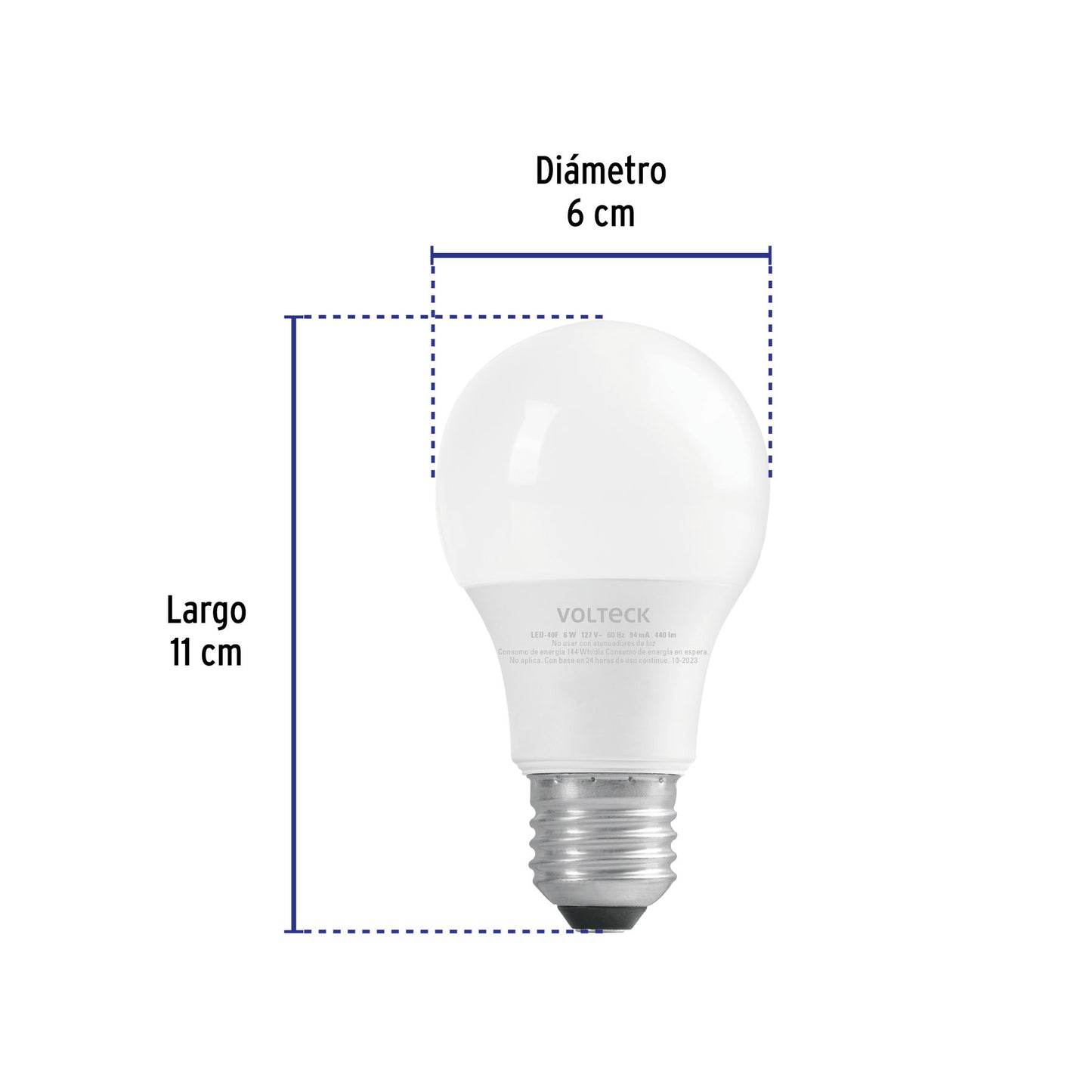 Foco LED 6W A19 6500K blanca fría 440 lm