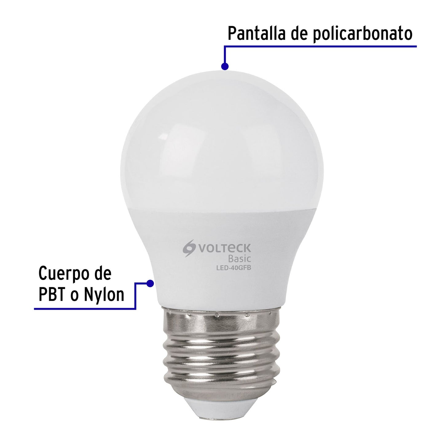 Foco LED 5W G45 6500K blanca fría 450 lm BASIC