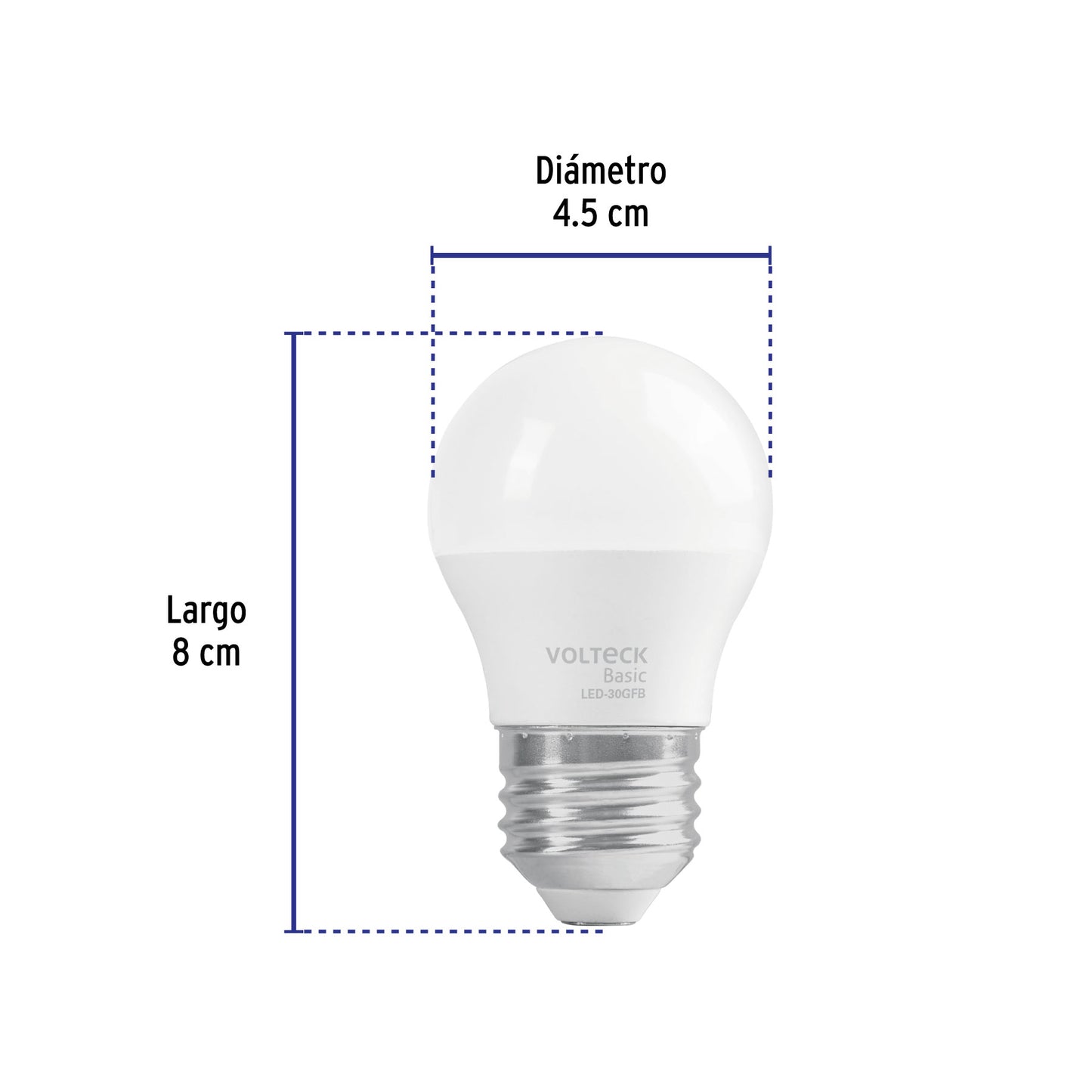 Foco LED 5W G45 6500K blanca fría 450 lm BASIC
