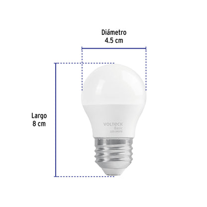 Foco LED 5W G45 6500K blanca fría 450 lm BASIC