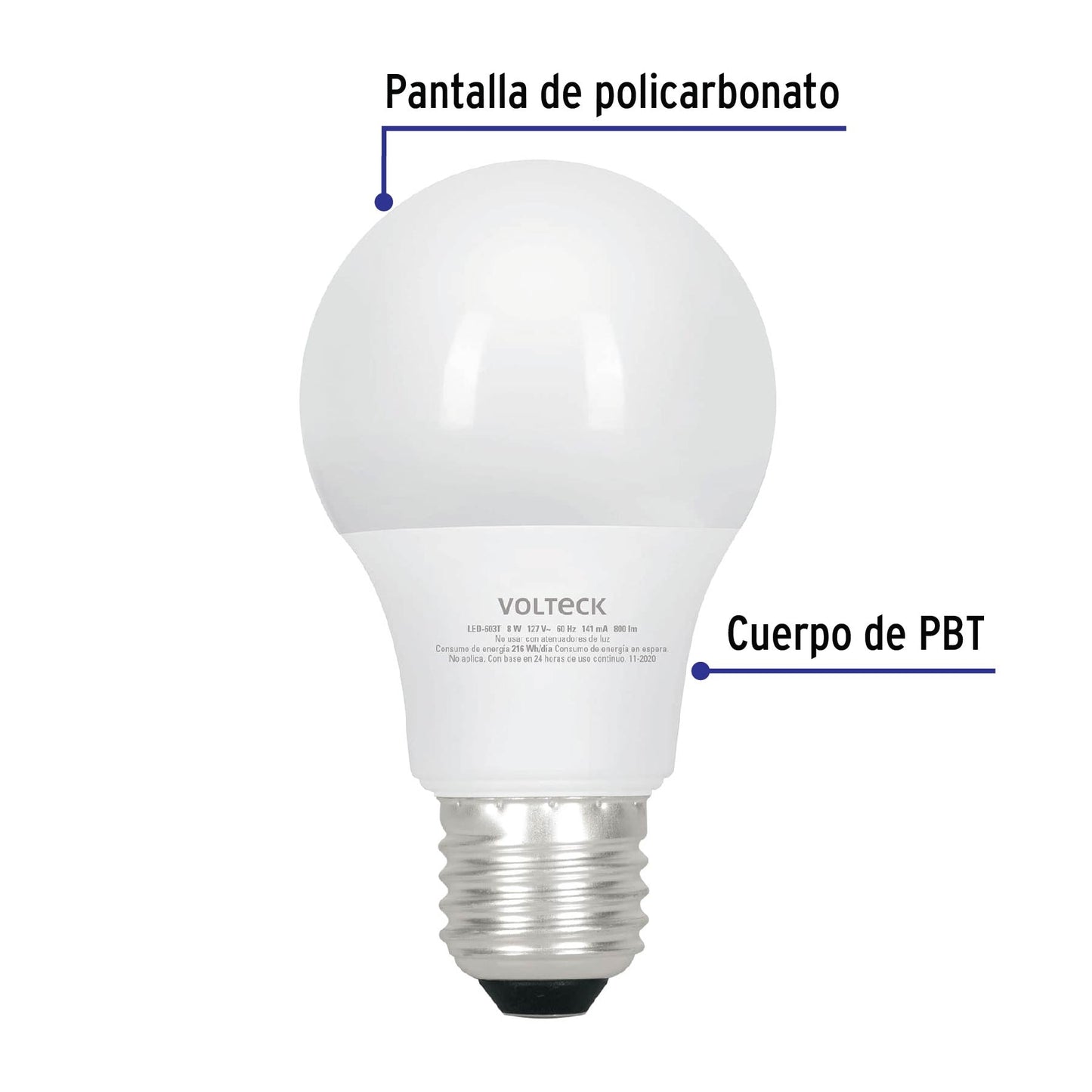 Foco LED 8W A19 con 3 tonos de luz 800 lm