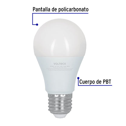 Foco LED 8W A19 6500K con 3 niveles de luminosidad
