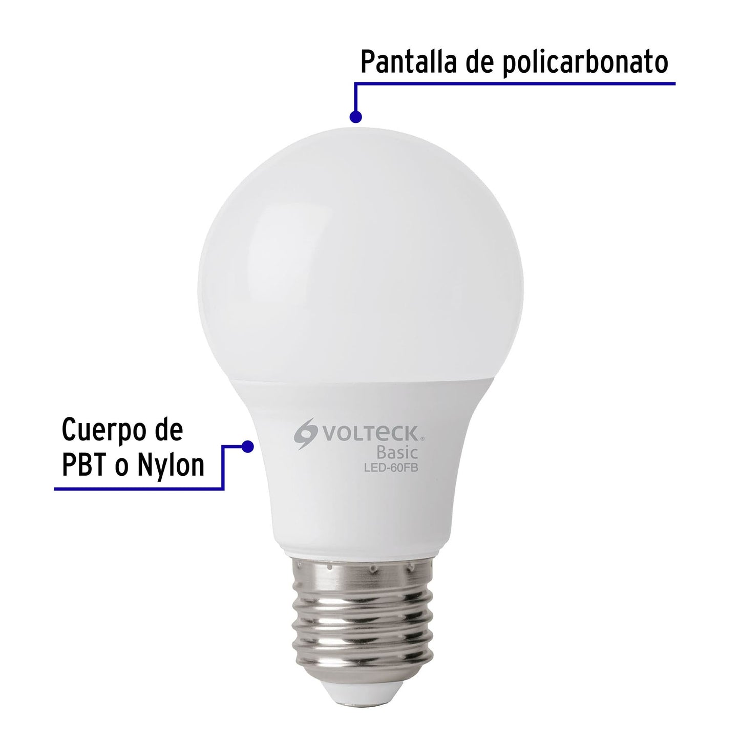 Pack de 4 focos LED 8W A19 6500K blanca fría 790 lm BASIC