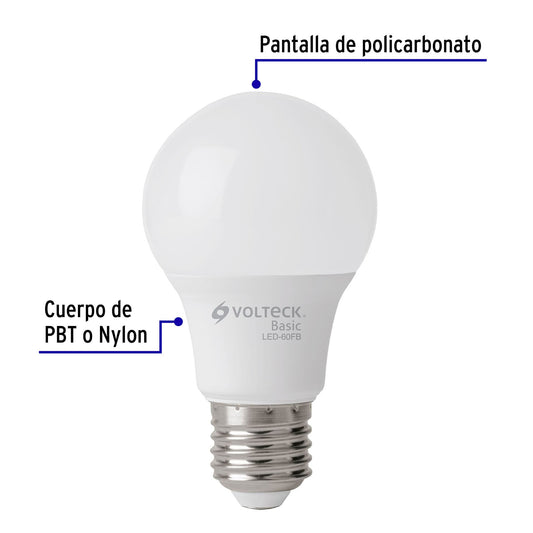 Pack de 4 focos LED 8W A19 6500K blanca fría 790 lm BASIC