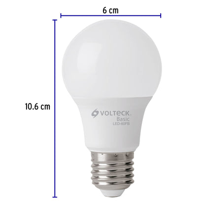 Pack de 4 focos LED 8W A19 6500K blanca fría 790 lm BASIC