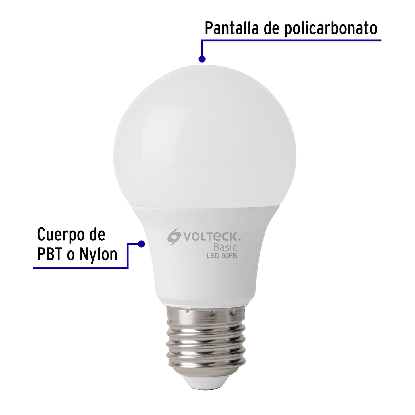 Foco LED 8W A19 6500K blanca fría 790 lm BASIC