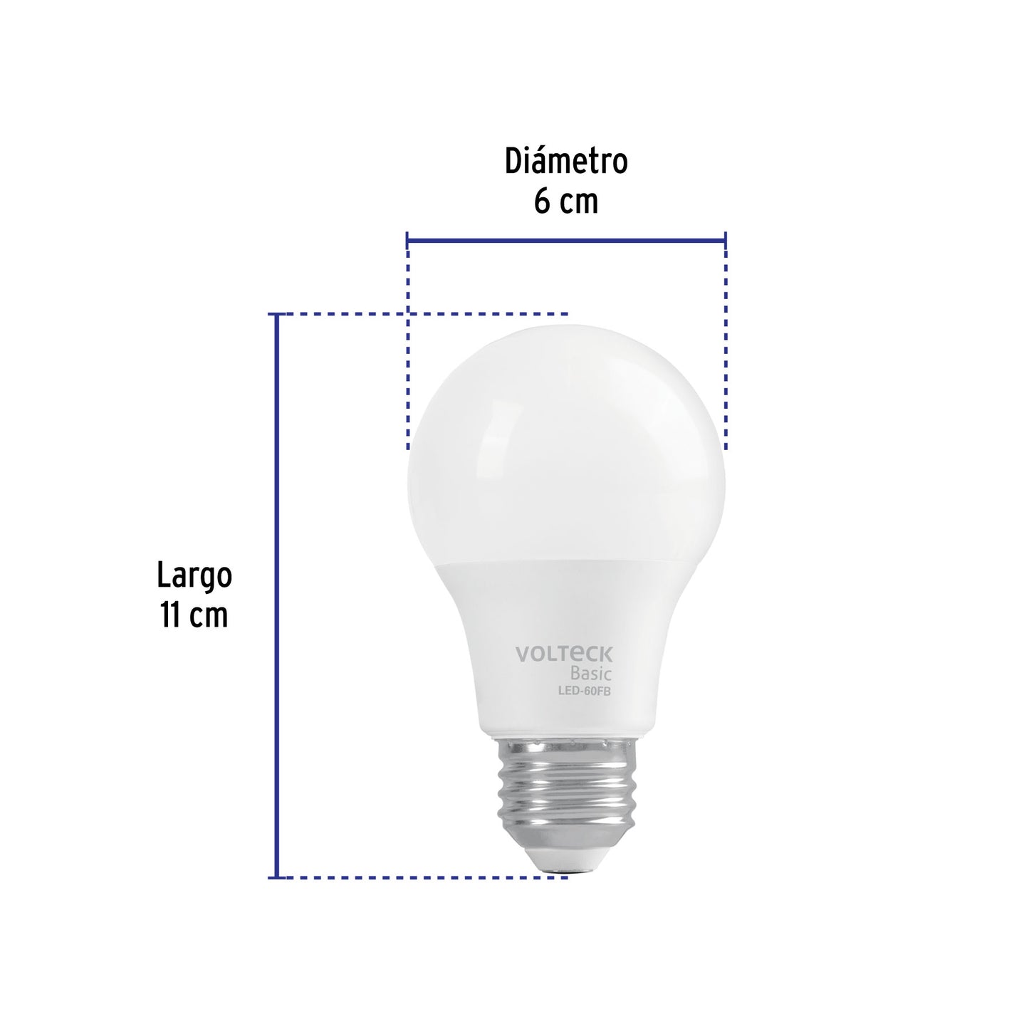 Foco LED 8W A19 6500K blanca fría 790 lm BASIC