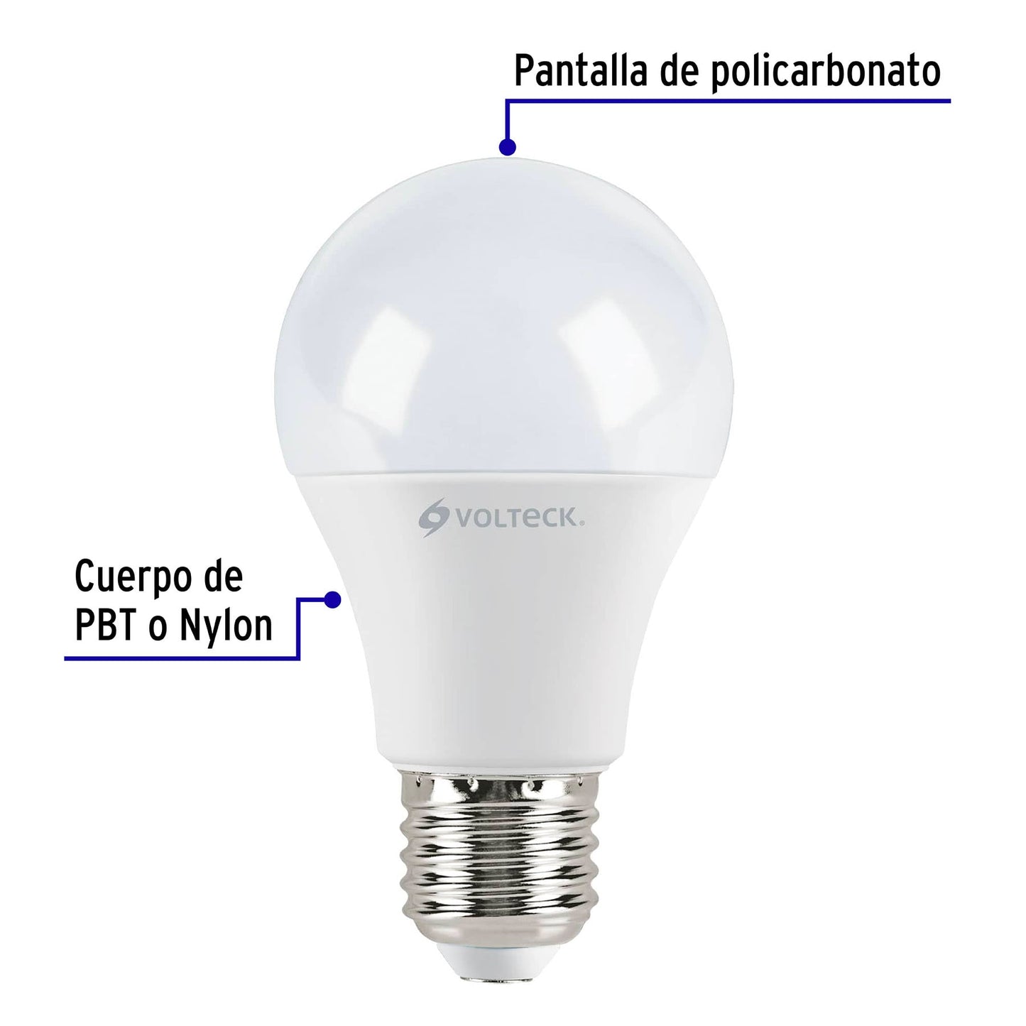 Pack de 4 focos LED 9W A19 6500K blanca fría 800 lm