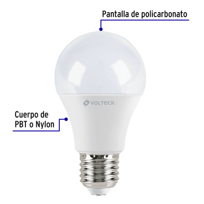 Pack de 4 focos LED 9W A19 6500K blanca fría 800 lm
