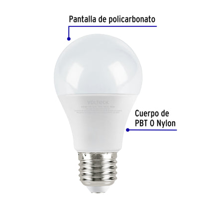 Foco LED 9W A19 6500K blanca fría 800 lm