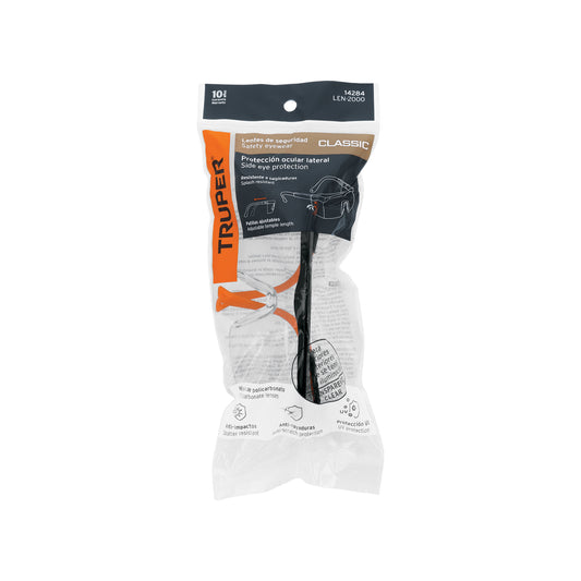 Lentes de seguridad ajustables transparentes TRUPER Classic (LEN-2000)