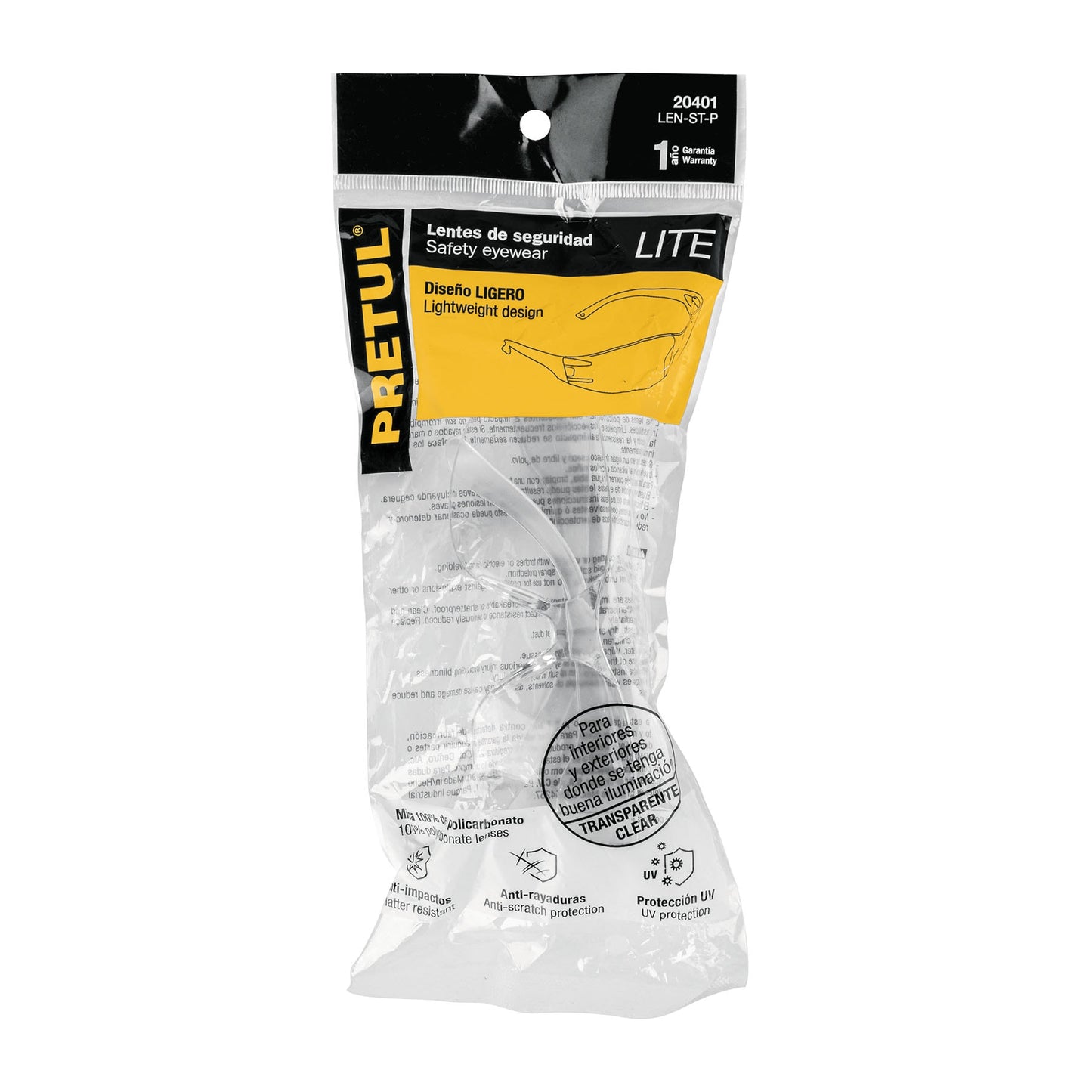 Lentes de seguridad transparentes PRETUL LITE (LEN-ST-P)