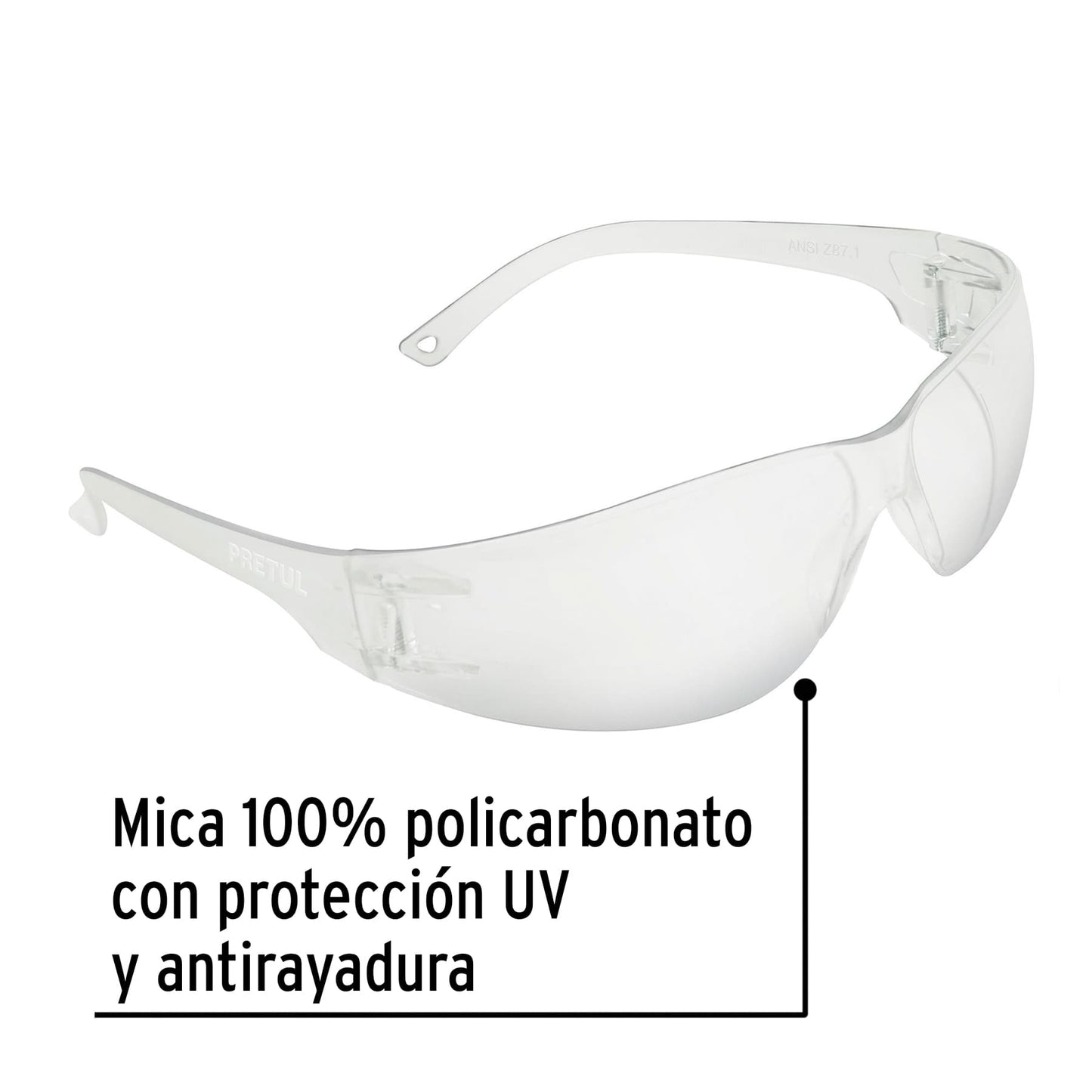 Lentes de seguridad transparentes PRETUL LITE (LEN-ST-P)